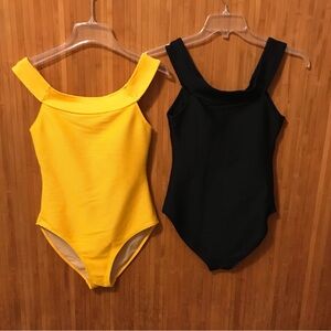 Old Navy Ribbed One Piece Swimsuits, Bundle of 2! Yellow & Black, Size Medium